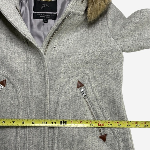 J Crew Chateau Parka Coat Italian Stadium-Cloth Wool Sz 00 Heather Dusk J5488 - Picture 9 of 14